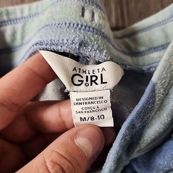 Athleta Warm-Up Pants Girl's Size M (8-10) Side Pocket Blue Green - Picture 2 of 4